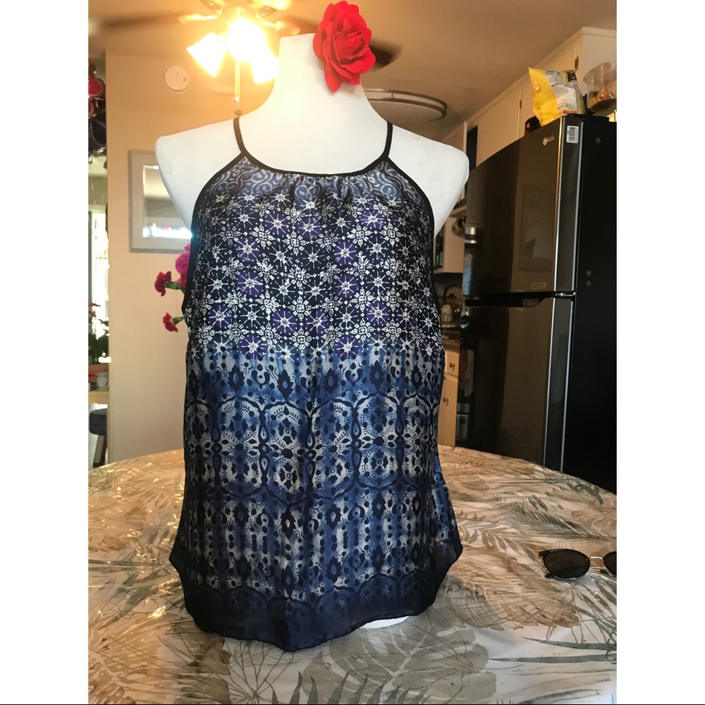 Metallic-like Pattern on Halter-Style Top